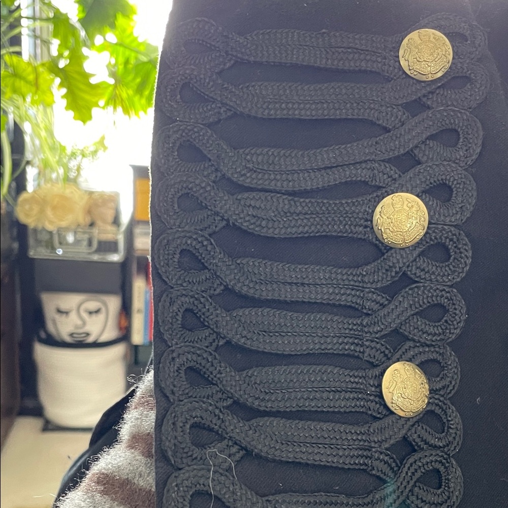 GAP Black Military-Style Blazer with Gold Buttons - Picture 4 of 5